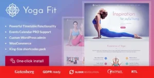 Yoga Fit- Sports & Fitness WordPress Theme 95% OFF