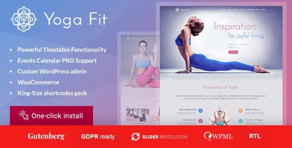 Yoga Fit- Sports & Fitness WordPress Theme 95% OFF