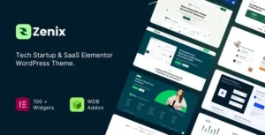 Zenix – Tech Startup & SaaS Elementor WordPress Theme 95% OFF
