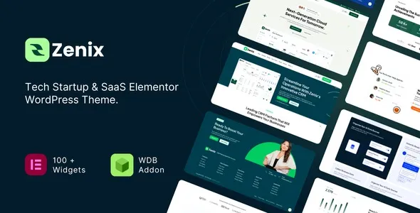 Zenix – Tech Startup & SaaS Elementor WordPress Theme 95% OFF