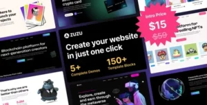 Zuzu - NFT & Crypto WordPress Theme 95% OFF